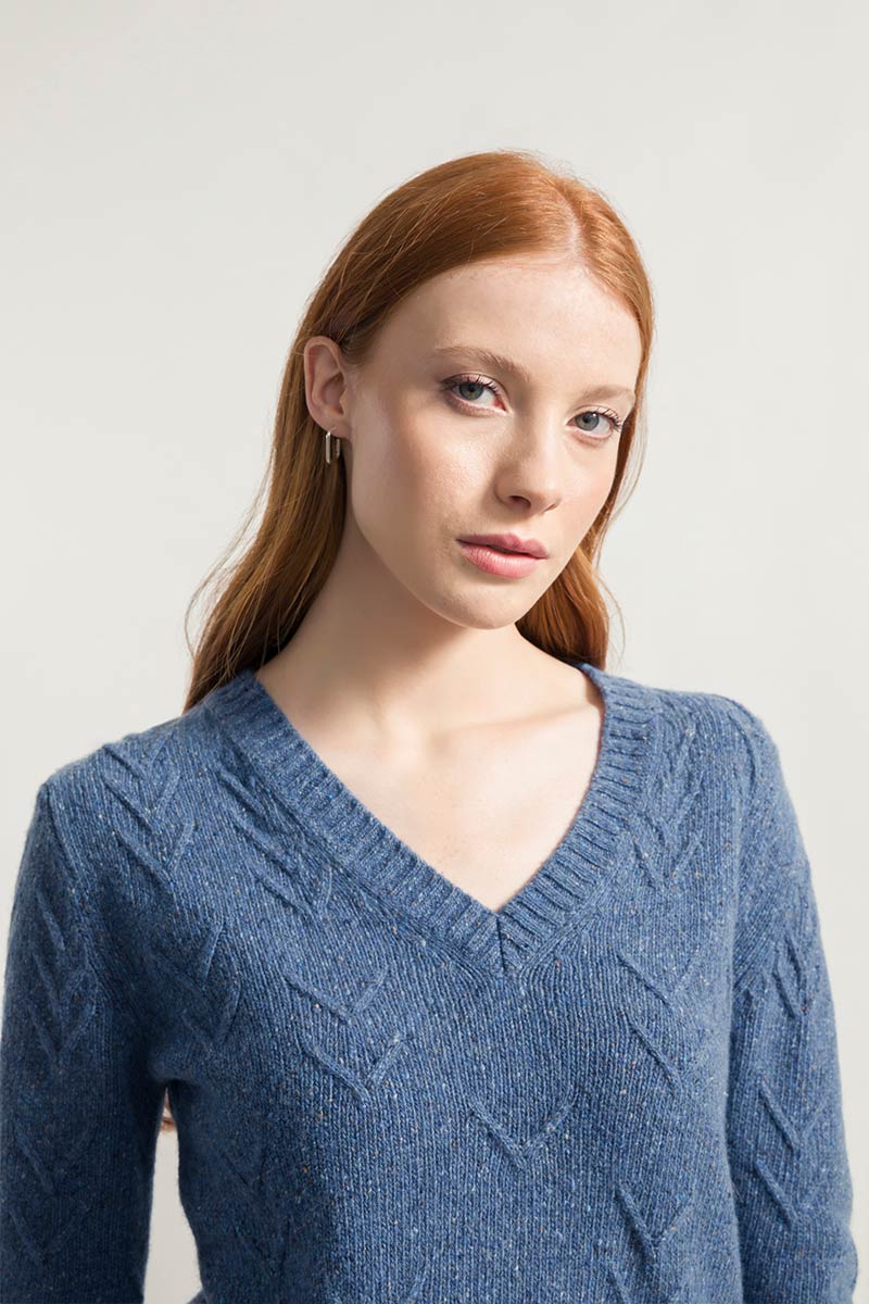 Blu Lapis | Maglia Donna Cashmere Rigenerato Eliana