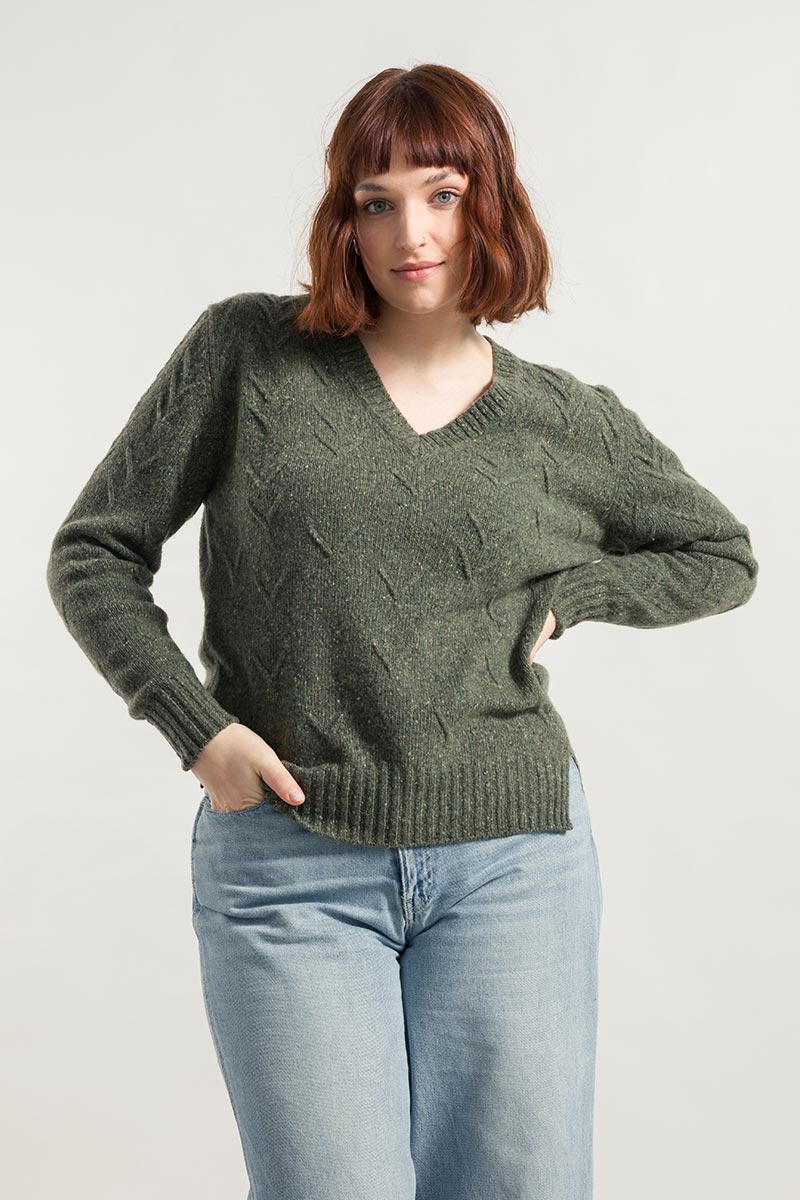 Verde Abete | Maglia Donna Cashmere Rigenerato Eliana