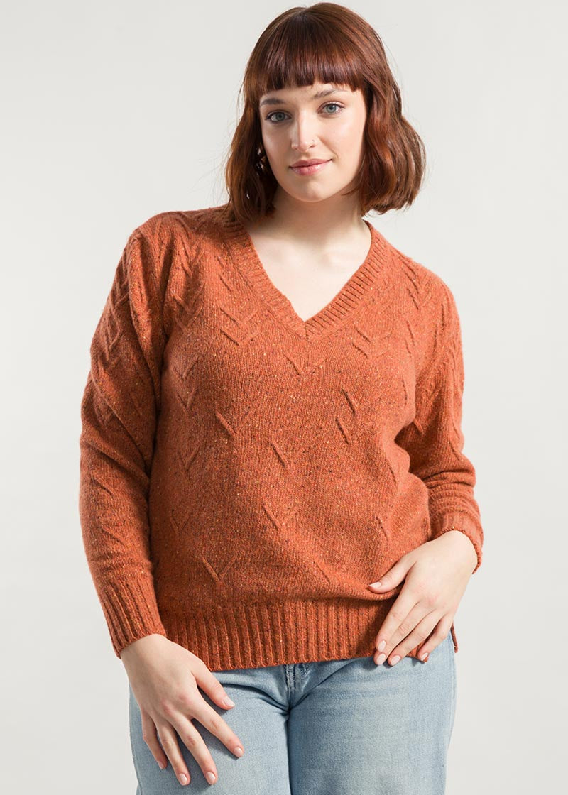 Arancio Ruggine | Maglia Donna Cashmere Rigenerato Eliana