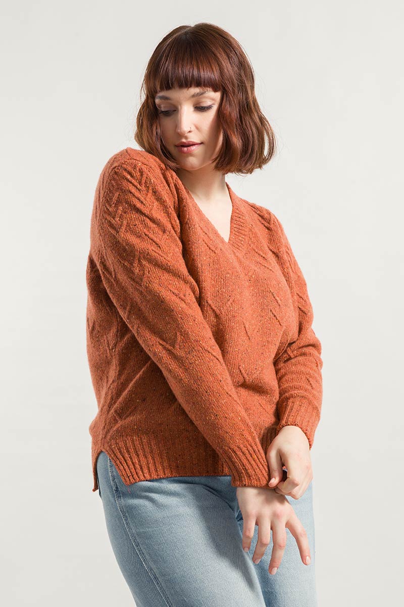 Arancio Ruggine | Maglia Donna Cashmere Rigenerato Eliana