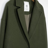 Verde Felce | Cappotto lungo donna lana rigenerata