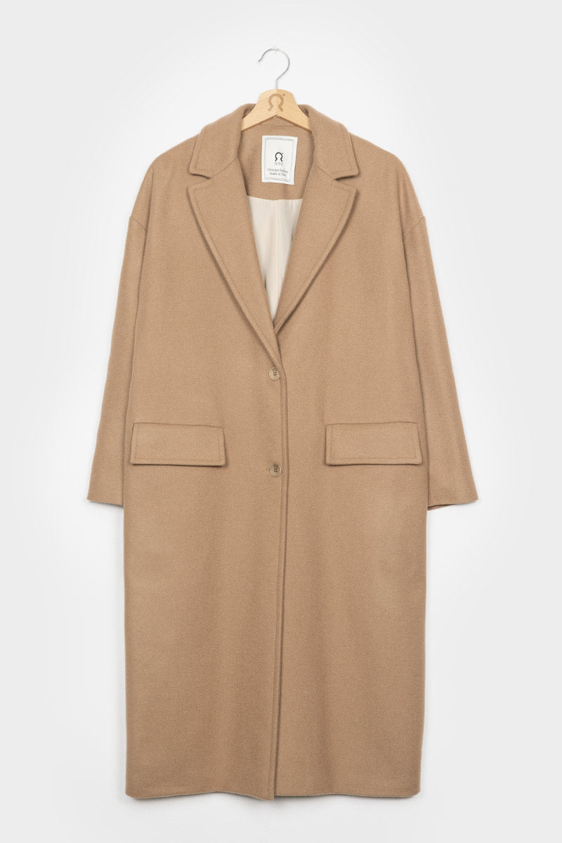 Beige Cammello | Cappotto lana rigenerata