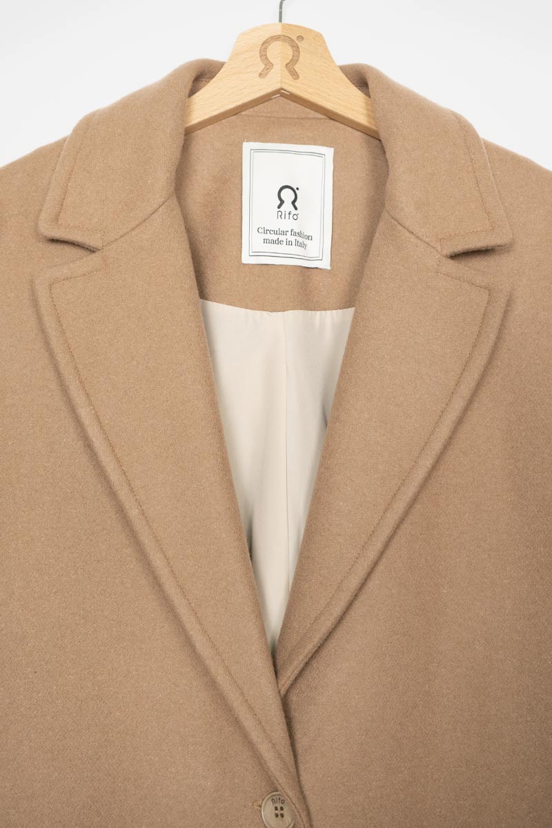 Beige Cammello | Cappotto lana rigenerata