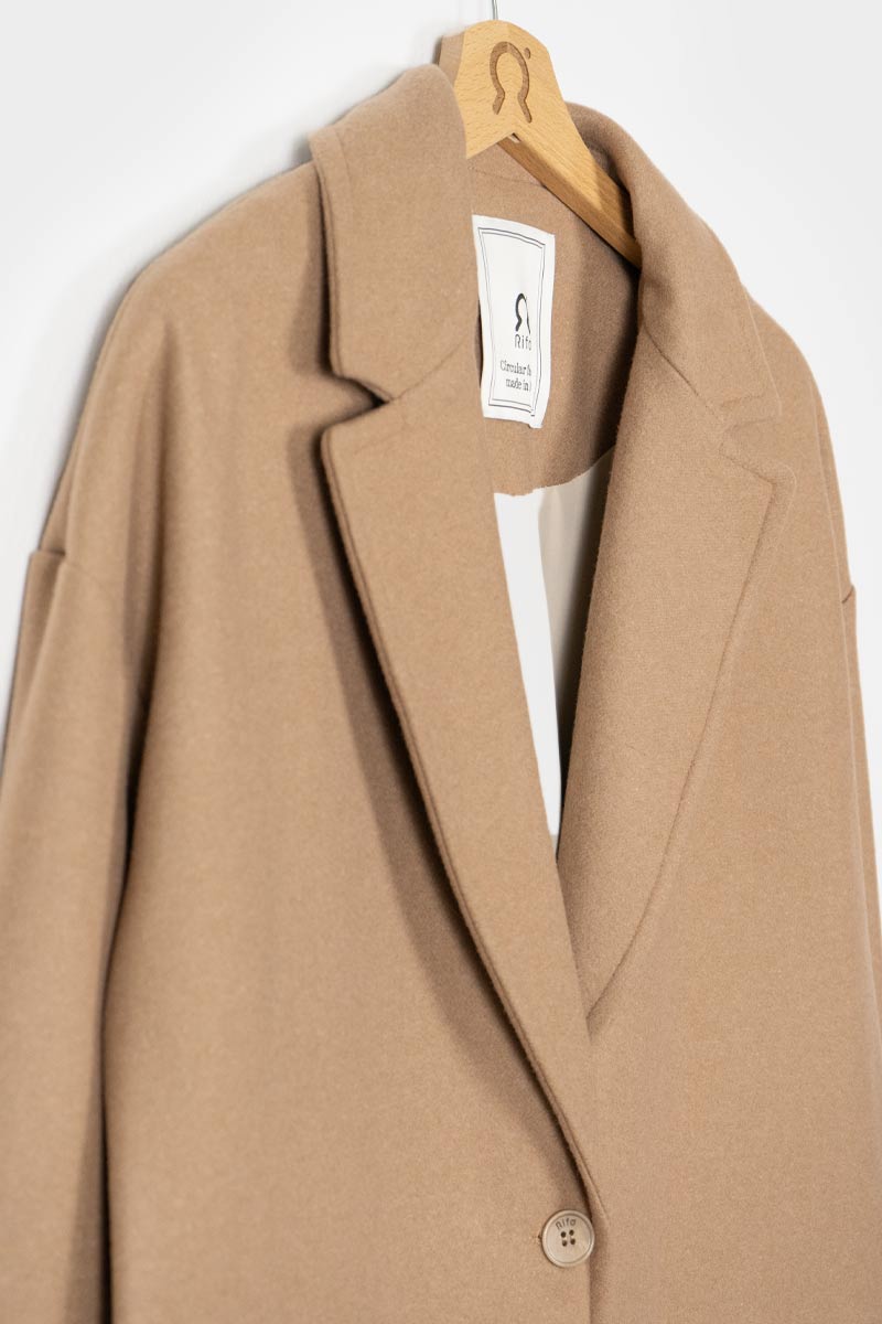 Beige Cammello | Cappotto lana rigenerata