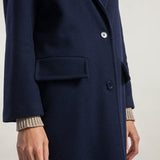 Blu Marina | Cappotto lungo donna lana rigenerata