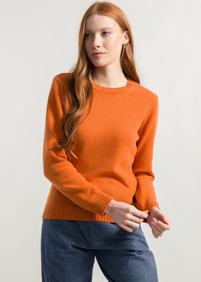 Arancio Becco d'Oca | Maglia Donna Lana Rigenerata Laura