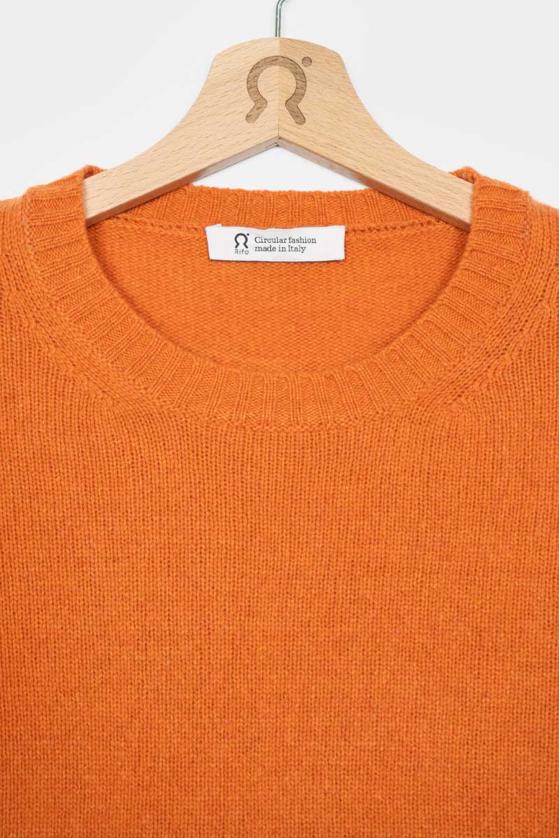 Arancio Becco d'Oca | Maglia Donna Lana Rigenerata Laura