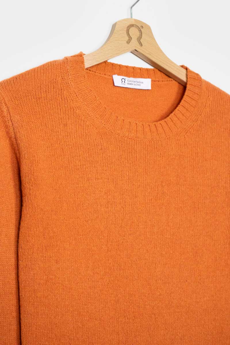 Arancio Becco d'Oca | Maglia Donna Lana Rigenerata Laura