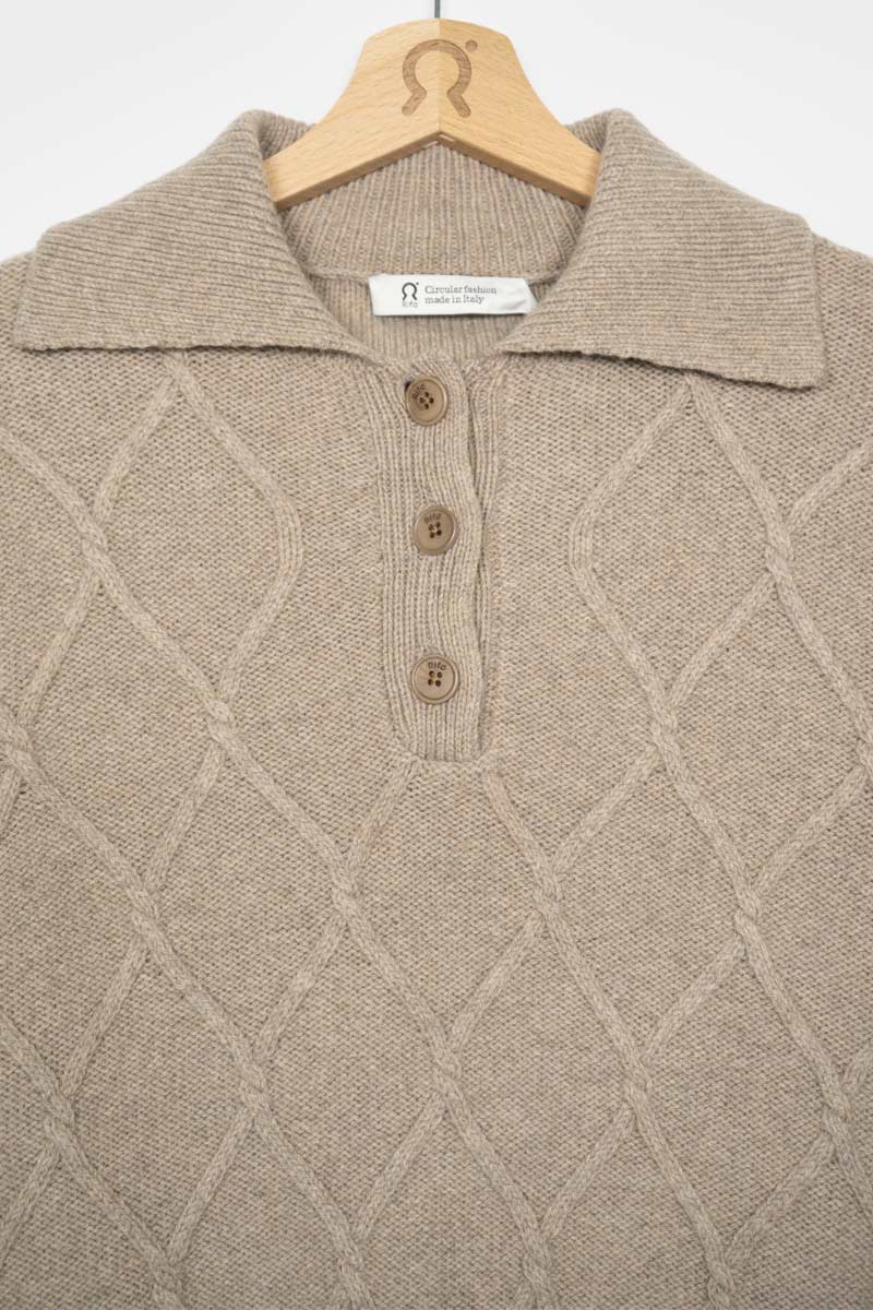 Beige Sabbia | Maglia Donna Lana Rigenerata Sara