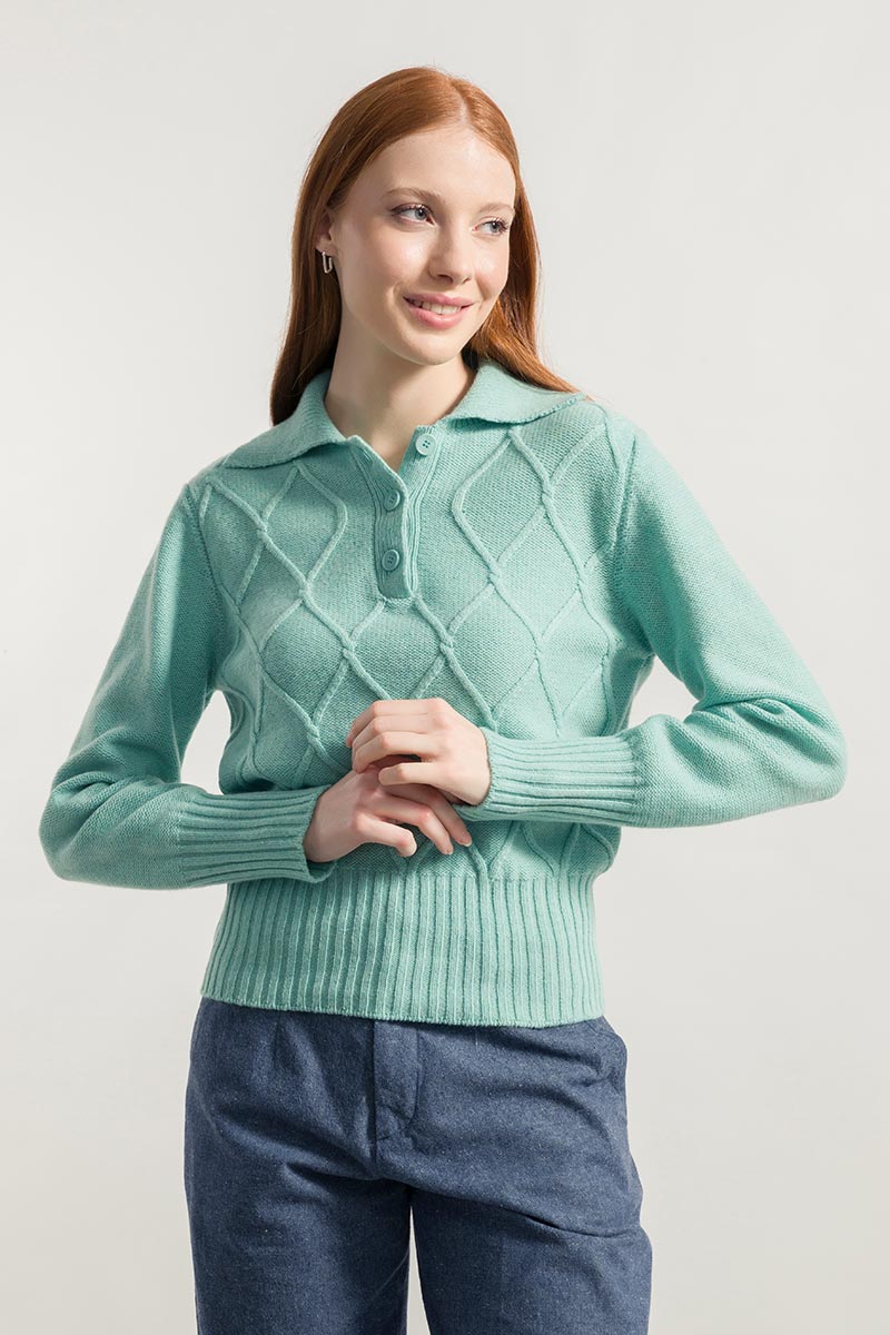 Verde Menta | Maglia Donna Lana Rigenerata Sara