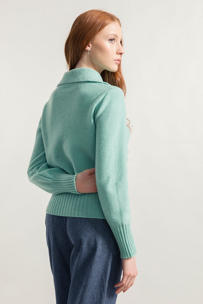 Verde Menta | Maglia Donna Lana Rigenerata Sara