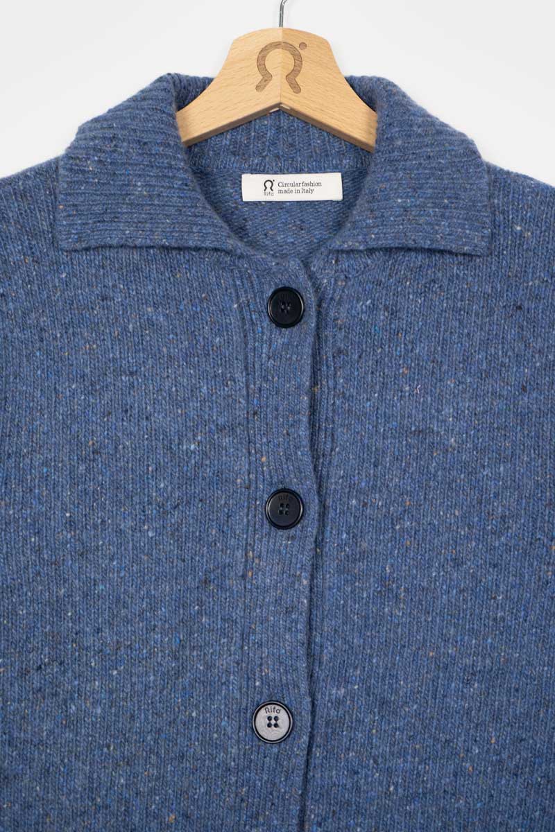 Blu Lapis | Cardigan Donna Cashmere Rigenerato Cecilia