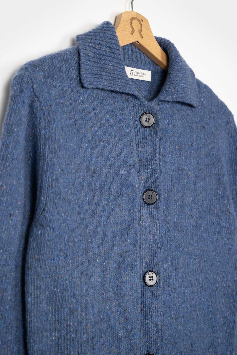 Blu Lapis | Cardigan Donna Cashmere Rigenerato Cecilia