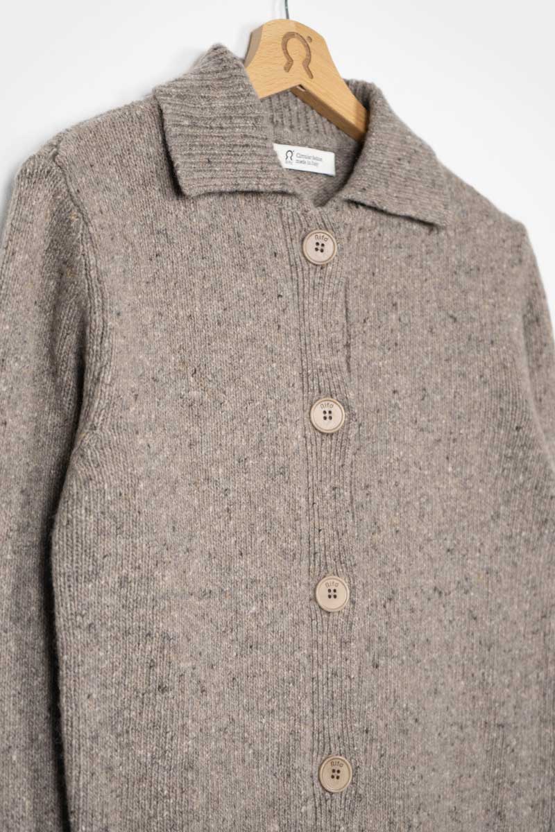 Greige Nebbia | Cardigan Donna Cashmere Rigenerato Cecilia