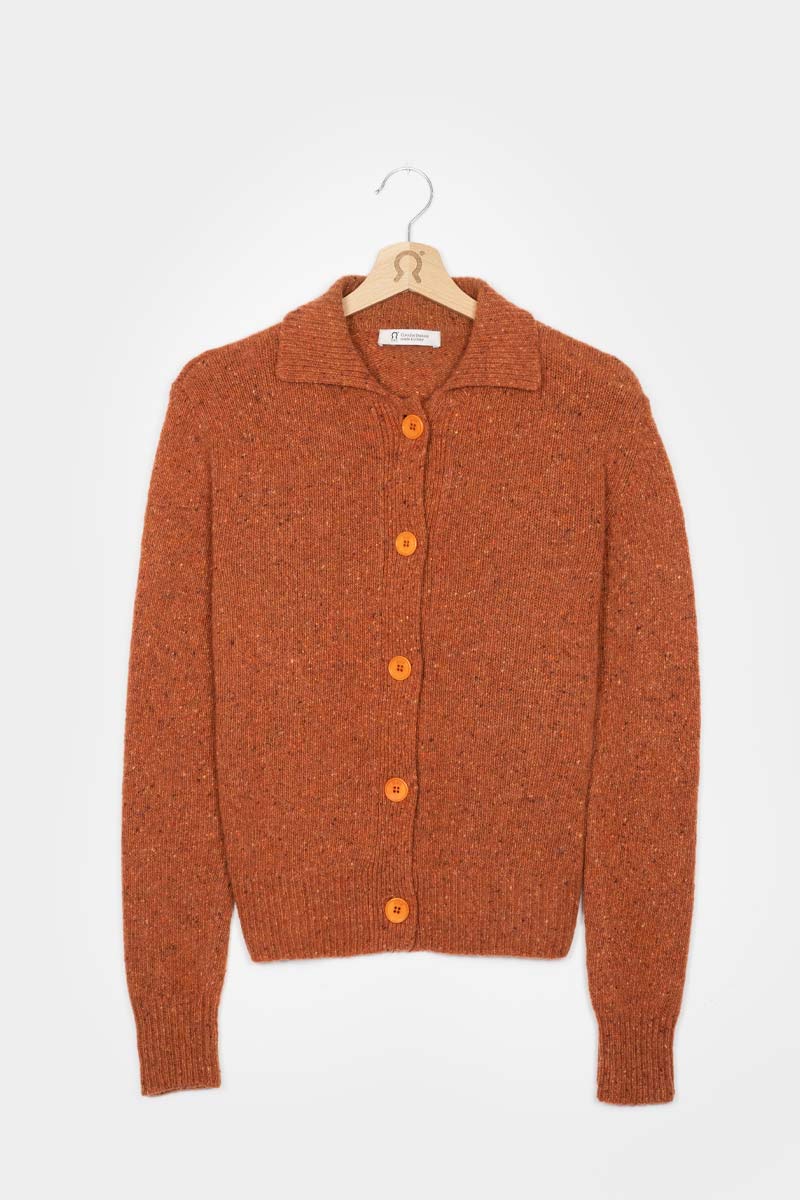 Arancio Ruggine | Cardigan Donna Cashmere Rigenerato Cecilia