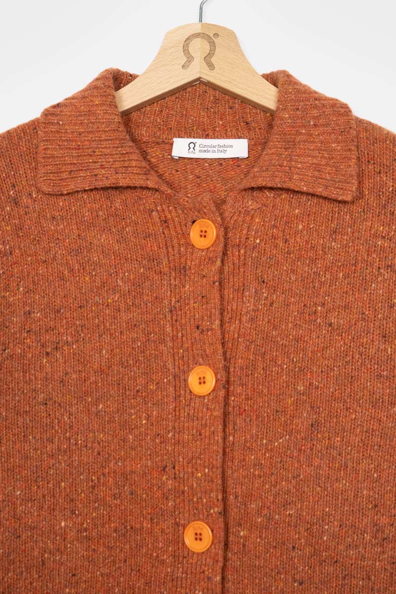 Arancio Ruggine | Cardigan Donna Cashmere Rigenerato Cecilia