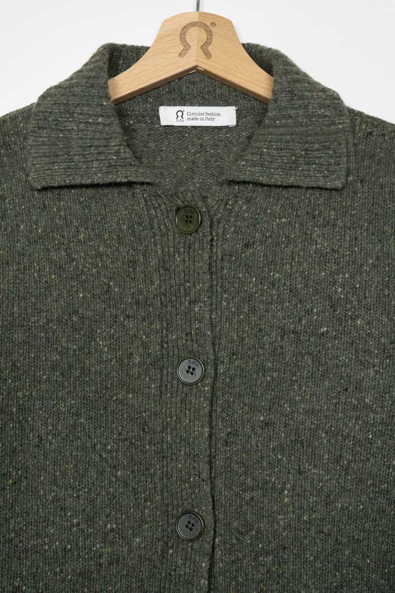 Verde Abete | Cardigan Donna Cashmere Rigenerato Cecilia