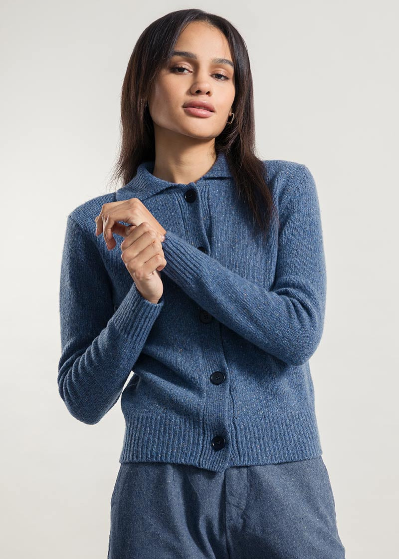 Blu Lapis | Cardigan Donna Cashmere Rigenerato Cecilia