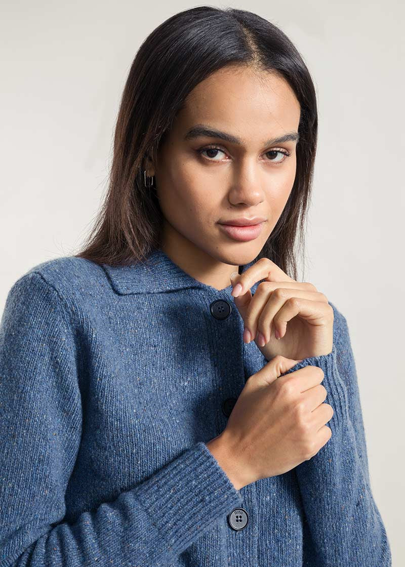 Blu Lapis | Cardigan Donna Cashmere Rigenerato Cecilia