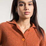 Arancio Ruggine | Cardigan Donna Cashmere Rigenerato Cecilia