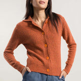 Arancio Ruggine | Cardigan Donna Cashmere Rigenerato Cecilia