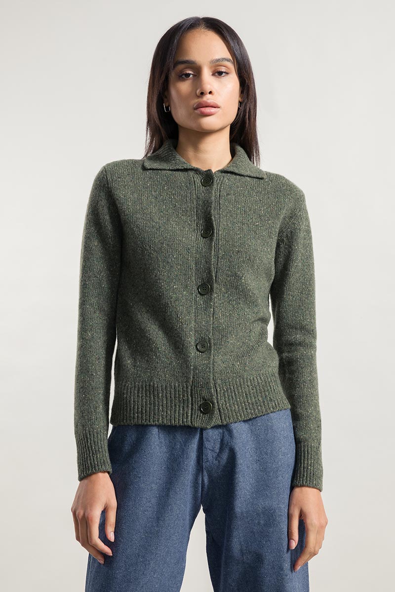 Verde Abete | Cardigan Donna Cashmere Rigenerato Cecilia