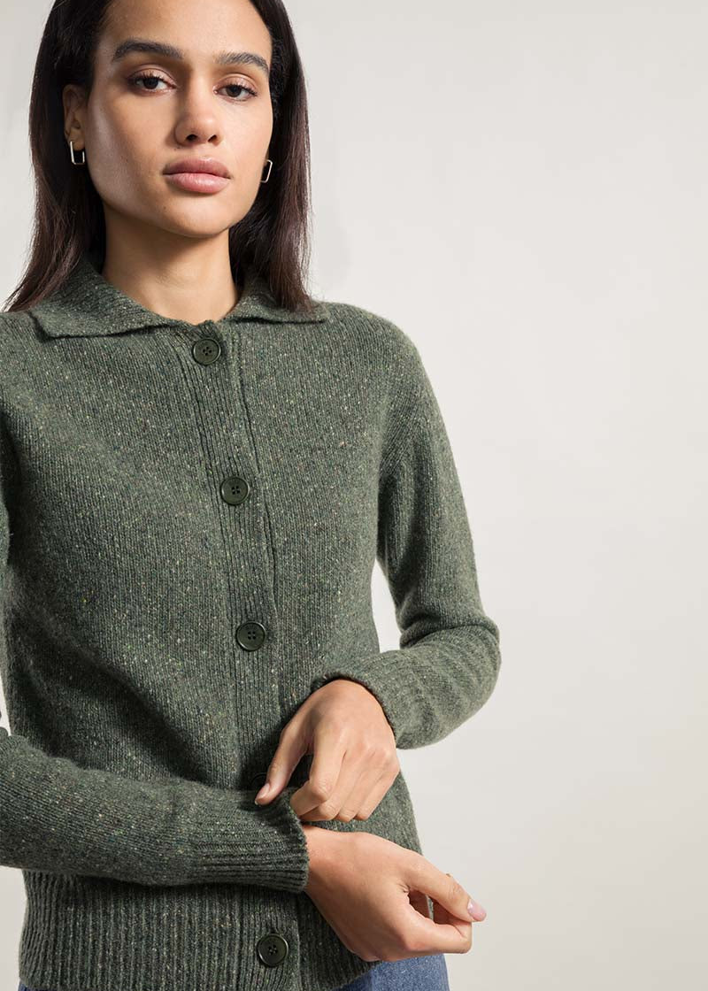 Verde Abete | Cardigan Donna Cashmere Rigenerato Cecilia