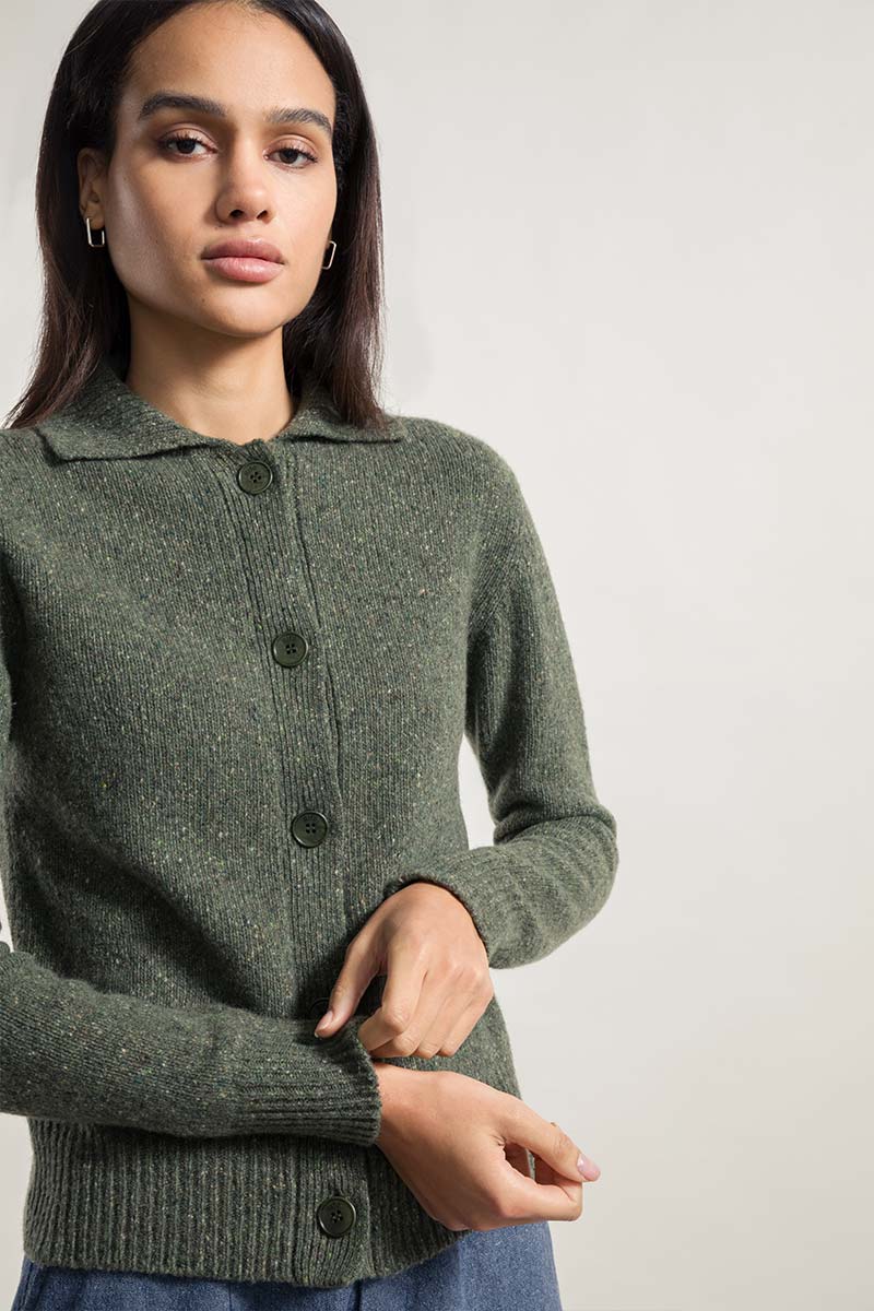 Verde Abete | Cardigan Donna Cashmere Rigenerato Cecilia