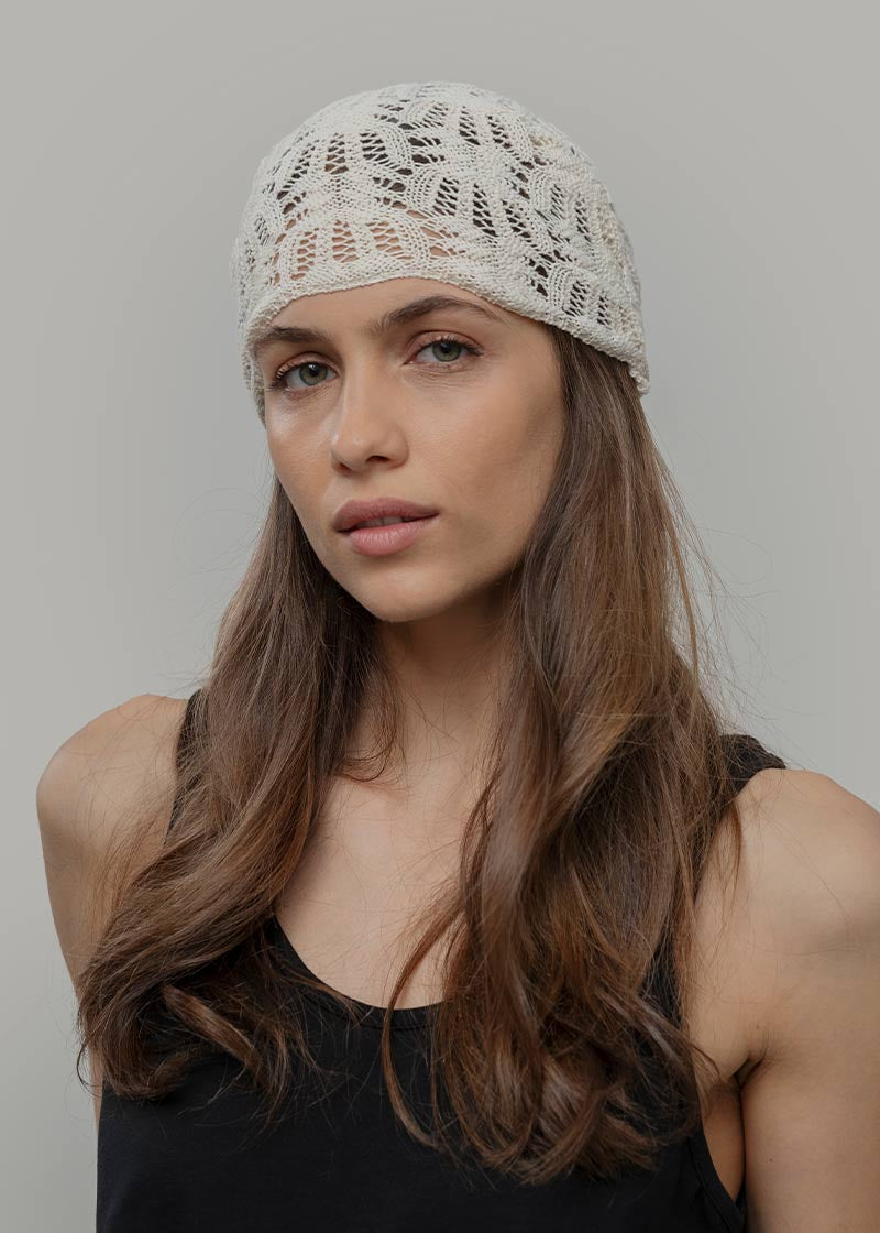 Bandana a Crochet Donna Cotone Riciclato Alexia - Rifò Lab Moda circolare made in Italy