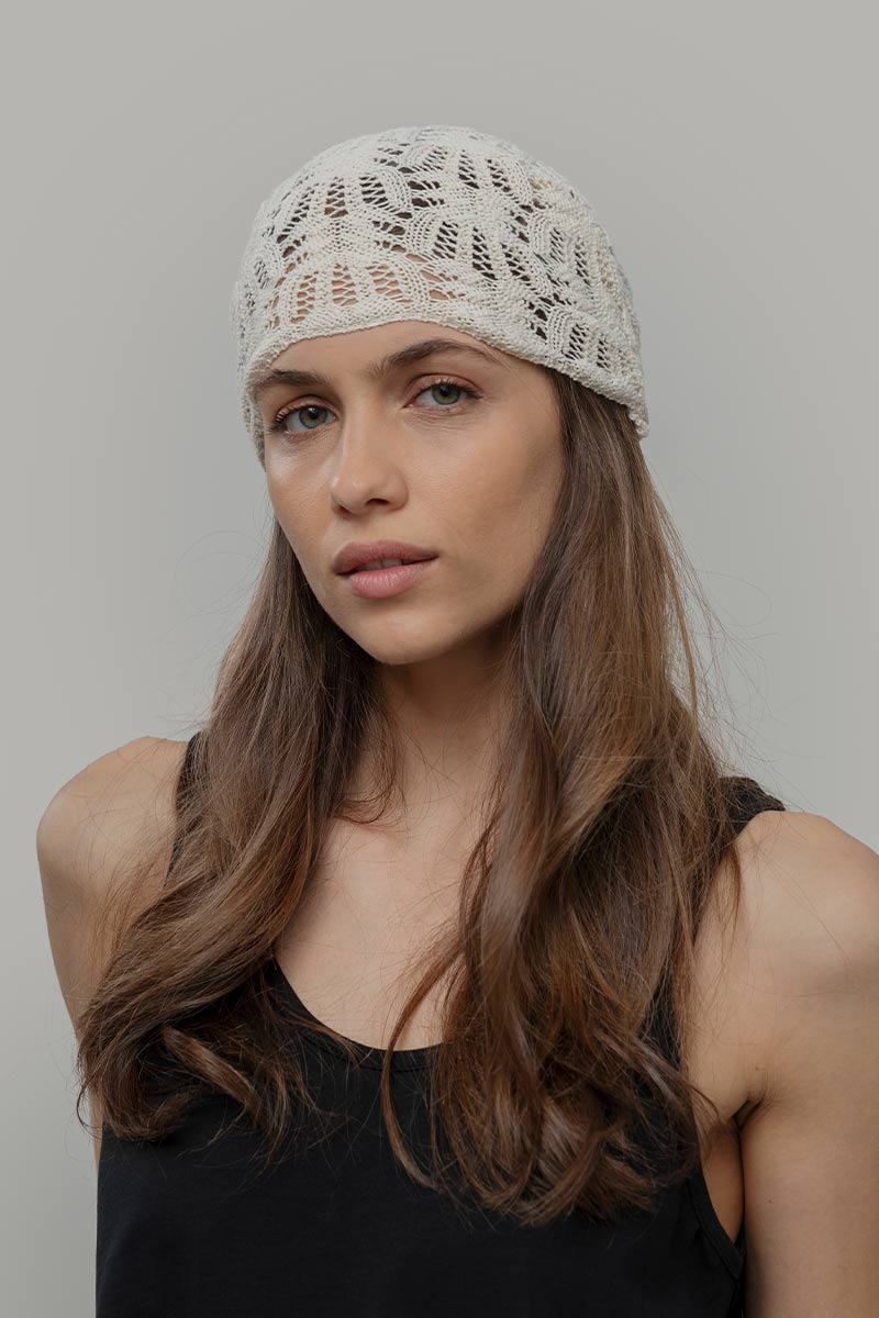 Bandana a Crochet Donna Cotone Riciclato Alexia - Rifò Lab Moda circolare made in Italy