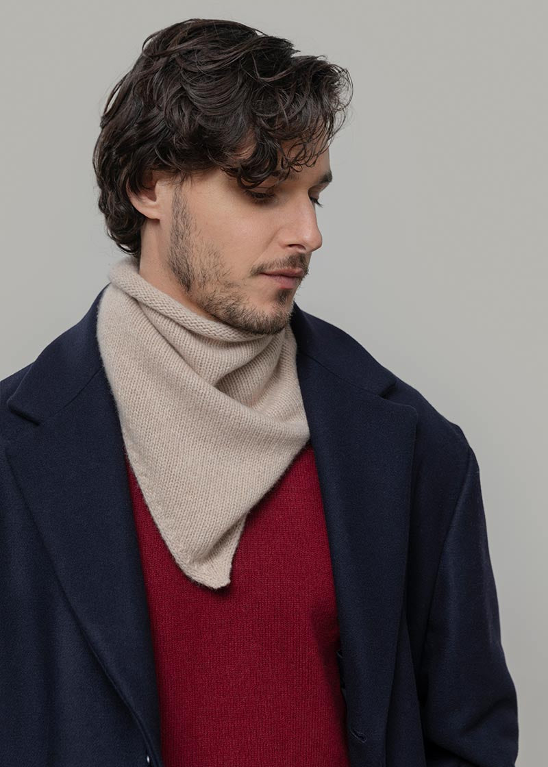Foulard Cashmere Bandana Unisex Cashmere Rigenerato Masha - Rifò Lab Moda circolare made in Italy
