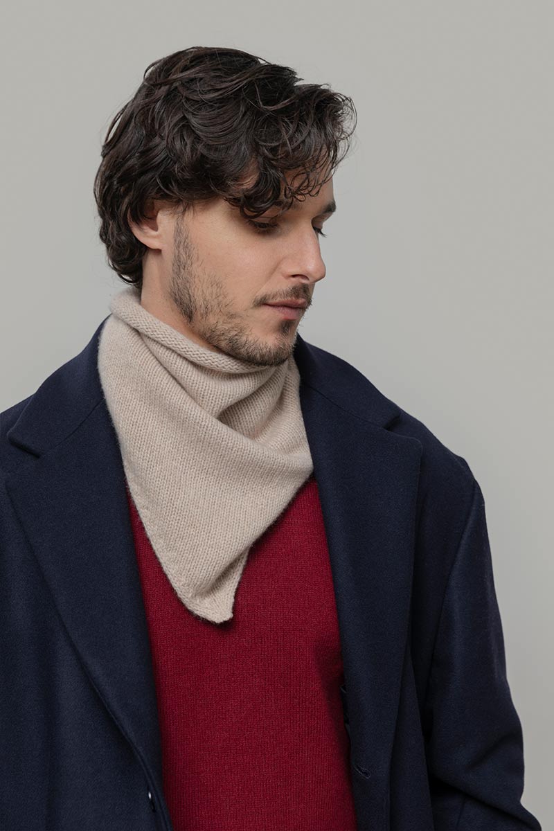 Foulard Cashmere Bandana Unisex Cashmere Rigenerato Masha - Rifò Lab Moda circolare made in Italy