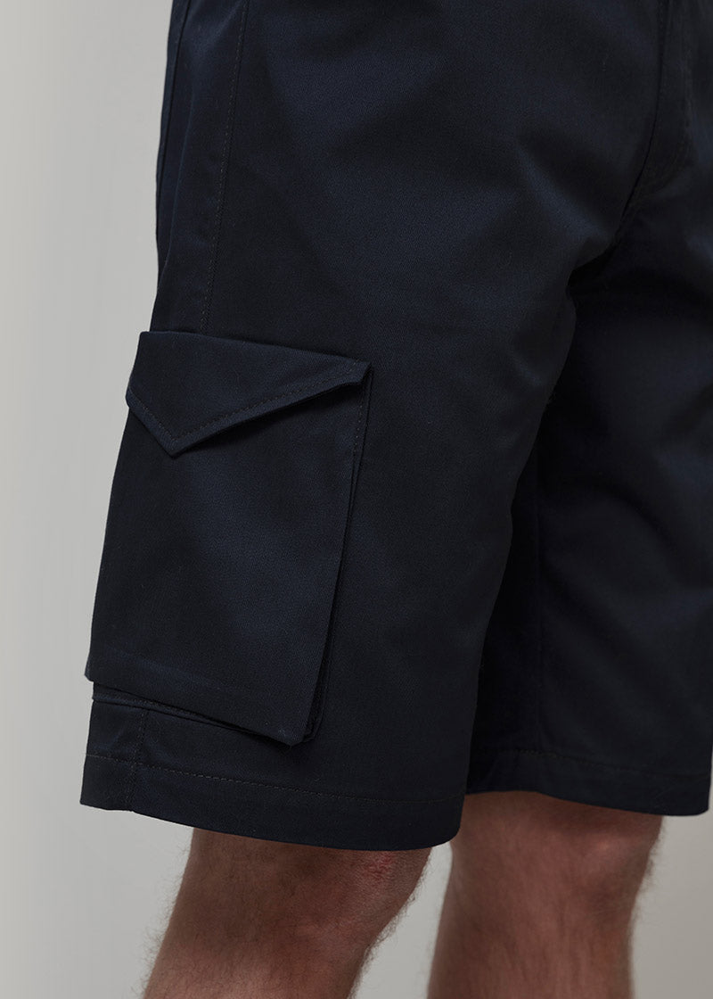 Pantaloni Bermuda Uomo Cargo Cotone Blu Franco - Rifò Lab Moda circolare made in Italy