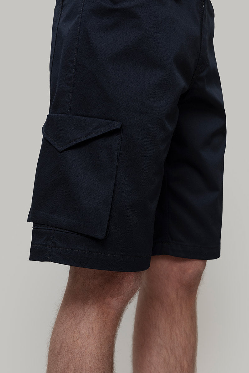 Pantaloni Bermuda Uomo Cargo Cotone Blu Franco - Rifò Lab Moda circolare made in Italy