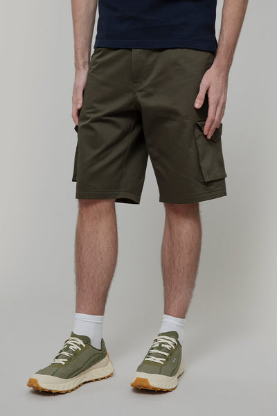 Pantaloncini Cargo Uomo In Puro Cotone - Grigio Chiaro Taglia 32W - 6 Tasche, Vestibilità Normale Per Trekking E Tempo Libero