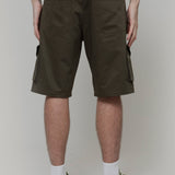 Pantaloni Bermuda Uomo Cargo Cotone Blu Verde Militare - Rifò Lab Moda circolare made in Italy