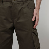 Pantaloni Bermuda Uomo Cargo Cotone Blu Verde Militare - Rifò Lab Moda circolare made in Italy