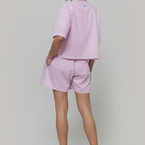 Pantaloncini Boxer Donna a Righe Rosa  Cotone Inghirami Allegra Gialli - Rifò Lab Moda circolare made in Italy
