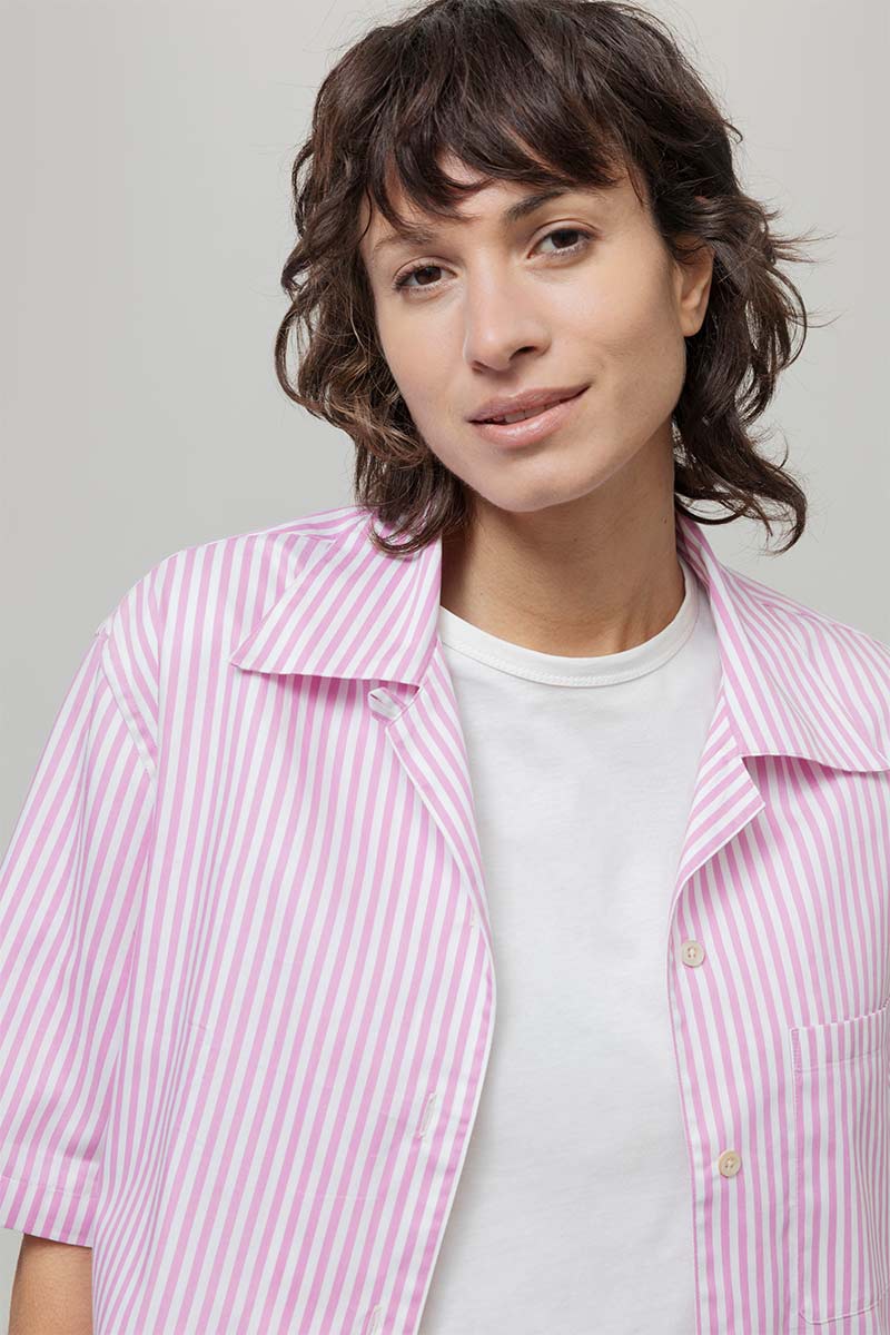 Camicia Bowling a Righe Donna Cotone Inghirami Marta - Rifò Lab Moda circolare made in Italy
