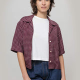 Camicia Donna Bordeaux Maniche Corte Sveva - Inghirami x Rifò