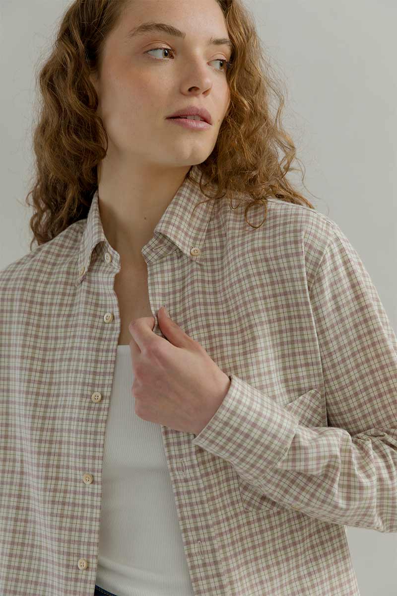 Camicia a Quadri Donna Cotone Inghirami Stefania - Rifò Lab Moda circolare made in Italy 