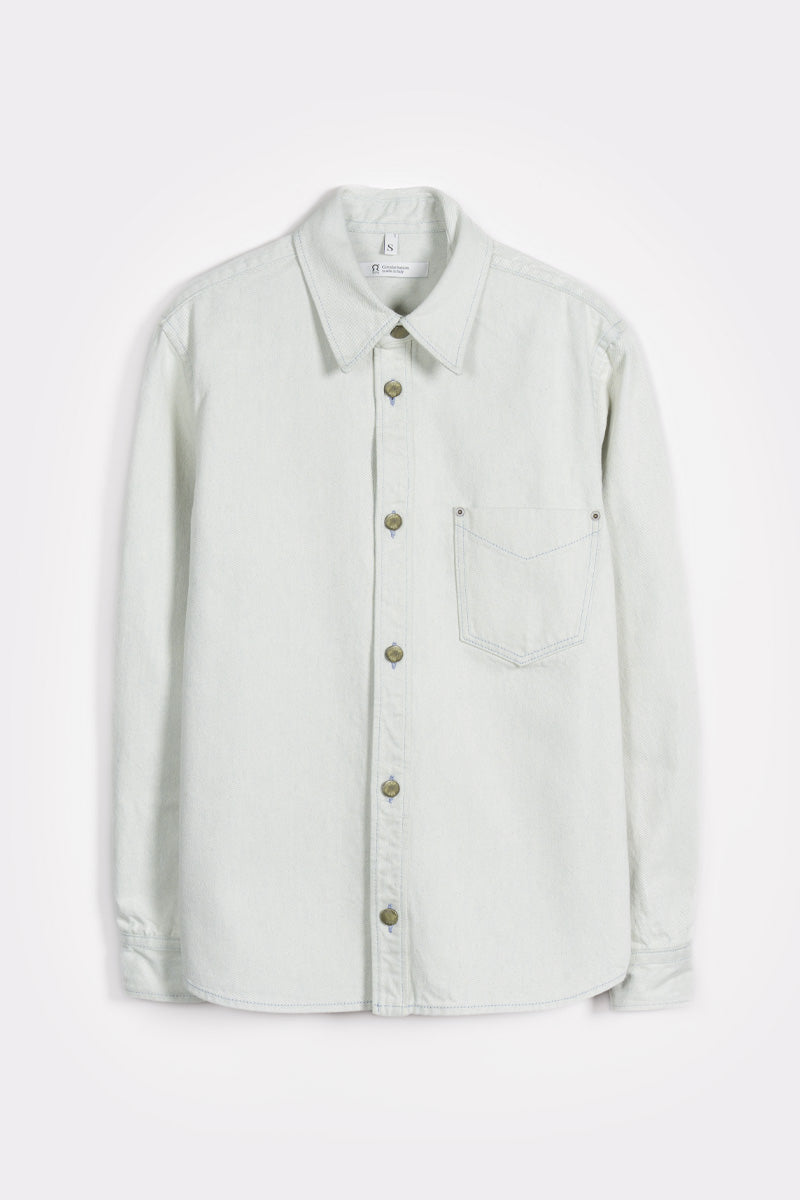 Overshirt Giacca Denim Rigenerato Unisex Remi Bianco Ecrù - Rifò Lab Moda circolare made in Italy