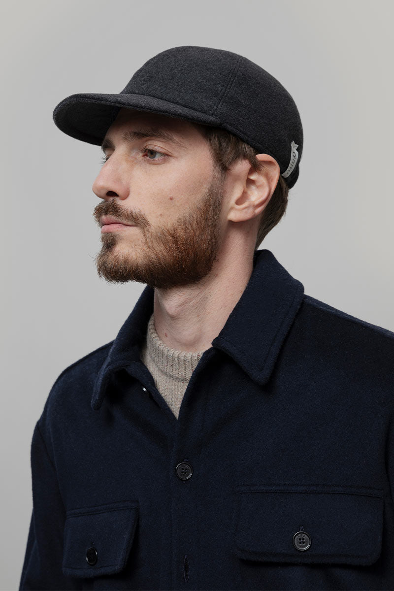 Cappello Baseball Panno Lana Rigenerata Ted Grigio - Rifò Lab Moda circolare made in Italy