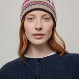 Cappello Cashmere Beanie Invernale a Righe Beige Mira - Rifò Lab Moda circolare made in Italy