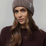 Beanie Cappello Uomo e Donna Cashmere Beige Marrone Teo - Rifò Lab Moda circolare made in Italy
