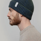 Beanie Cappello Uomo e Donna Cashmere Verde Blu Marrone Teo - Rifò Lab Moda circolare made in Italy