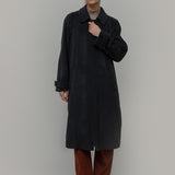 Cappotto Lungo Donna Lana Rigenerata Helga Grigio Scuro - Rifò Lab Moda circolare made in Italy 