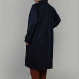 Cappotto Lungo Donna Lana Rigenerata Helga Blu - Rifò Lab Moda circolare made in Italy 