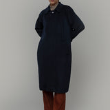 Cappotto Lungo Donna Lana Rigenerata Helga Blu - Rifò Lab Moda circolare made in Italy 