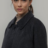 Cappotto Lungo Donna Lana Rigenerata Helga Grigio Scuro - Rifò Lab Moda circolare made in Italy 